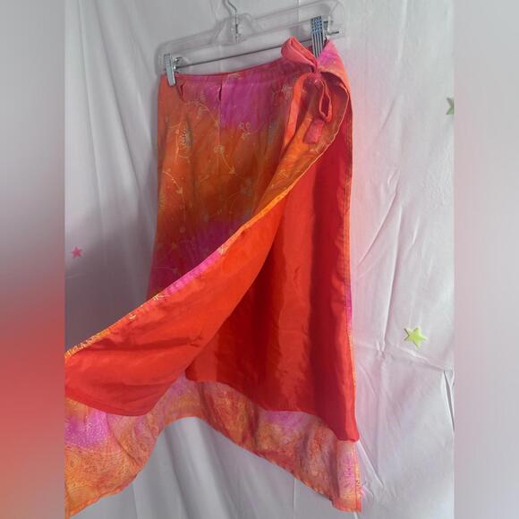 Y2K Beach Gypsy Tie Dye-esque Celestial Sunset Goddess Boho Wrap Skirt S/M - Picture 5 of 12